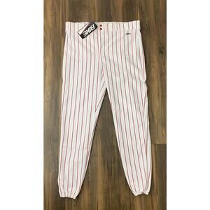 VTG RETRO NEW W/TAGS Bike pinstripe white red baseball pants, XL